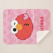 Elmo Face Throwing a Kiss | Jouw namen toevoegen Sherpa Deken (Voorkant (horizontaal))