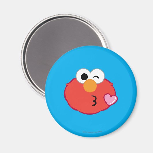 Elmo Face Throwing a Kiss Magneet (Voorkant / Achterkant)