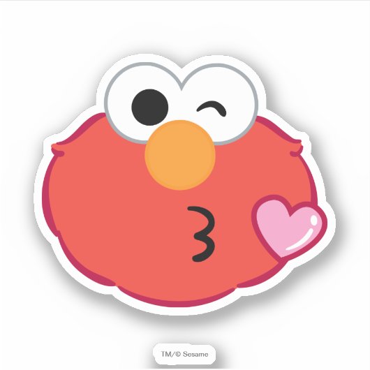 Elmo Face Throwing a Kiss Sticker (Voorkant)