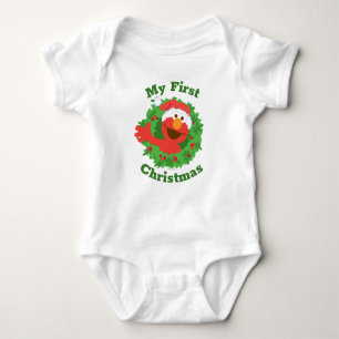 Elmo First Kerstmis Wreath Romper