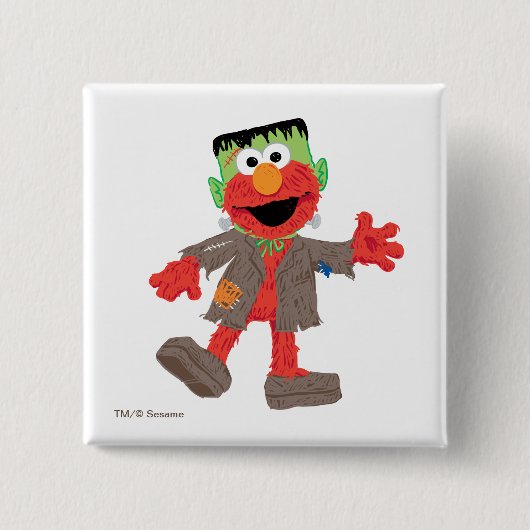 Elmo | Frankenstein verkleedkostuum Vierkante Button 5,1 Cm (Voorkant)