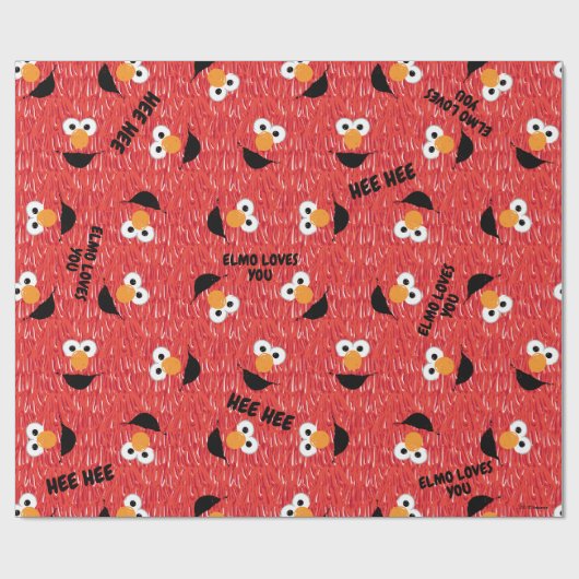 Elmo Fur Face Pattern Cadeaupapier (Vlak)
