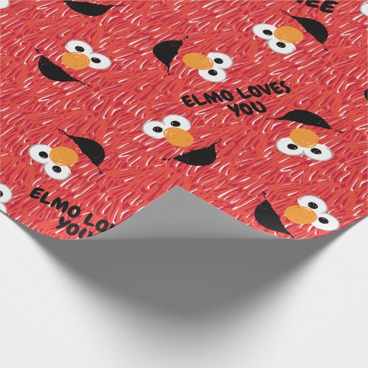 Elmo Fur Face Pattern Cadeaupapier (Hoek)