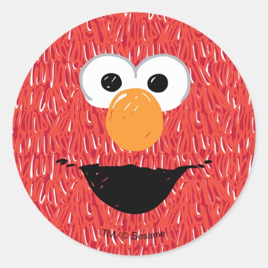 Elmo Fur Face Pattern Ronde Sticker (Voorkant)