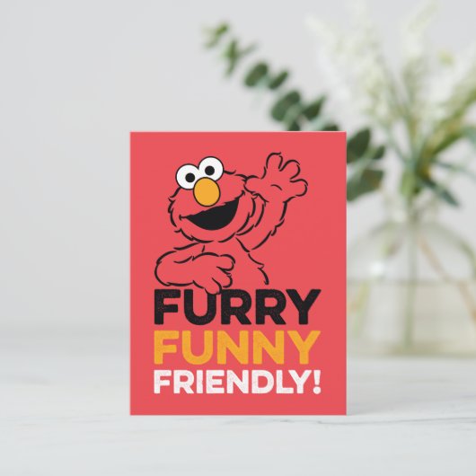 Elmo | Furry Funny Friendly Briefkaart (Staand voorkant)