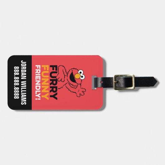 Elmo | Furry Funny Friendly | Jouw namen toevoegen Bagagelabel (Voorkant horizontaal)