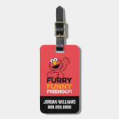 Elmo | Furry Funny Friendly | Jouw namen toevoegen Bagagelabel (Voorkant verticaal)