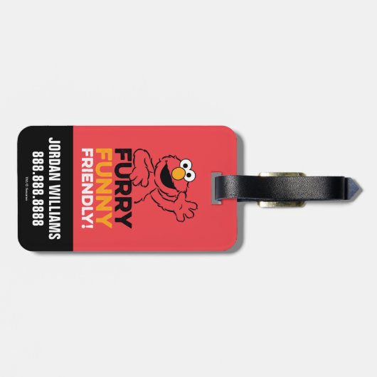 Elmo | Furry Funny Friendly | Jouw namen toevoegen Bagagelabel (Achterkant horizontaal)