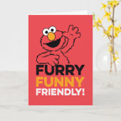 Elmo | Furry Funny Friendly Kaart (Gele Bloem)