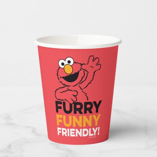 Elmo | Furry Funny Friendly Papieren Bekers (Links)