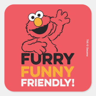 Elmo   Furry Funny Friendly Vierkante Sticker