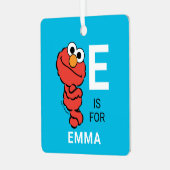 Elmo | Gepersonaliseerde naam met foto Metalen Ornament (Voorkant links)