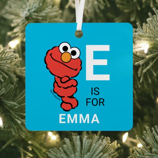 Elmo | Gepersonaliseerde naam met foto Metalen Ornament (Insitu)