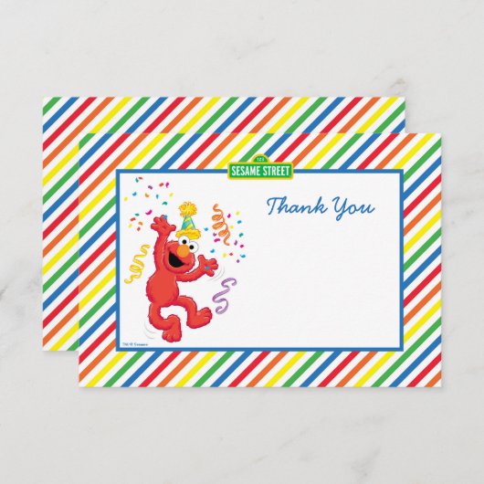Elmo Gestreepte Verjaardag Bedankt Kaarten Notitiekaartje (Voorkant / Achterkant)