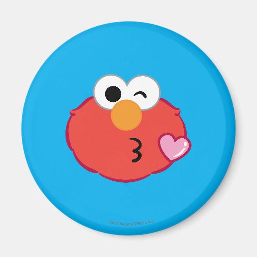 Elmo gezicht gooit een kus magneet (Voorkant)