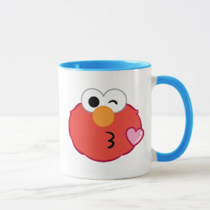 Elmo gezicht gooit een kus mok