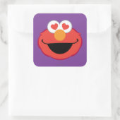 Elmo Gezicht met hartvormige ogen Vierkante Sticker (Tas)