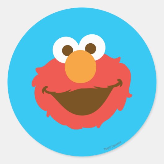 Elmo Gezicht Ronde Sticker (Voorkant)