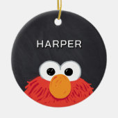 Elmo Gezicht Schoolbord | Aangepaste naam & foto Keramisch Ornament (Voorkant)