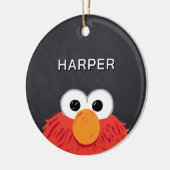 Elmo Gezicht Schoolbord | Aangepaste naam & foto Keramisch Ornament (Links)