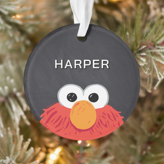 Elmo Gezicht Schoolbord | Aangepaste Naam & Foto Ornament (Boom)