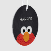 Elmo Gezicht Schoolbord | Aangepaste Naam & Foto Ornament (voorkant)