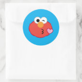 Elmo gezicht stuurt een kus ronde sticker (Tas)