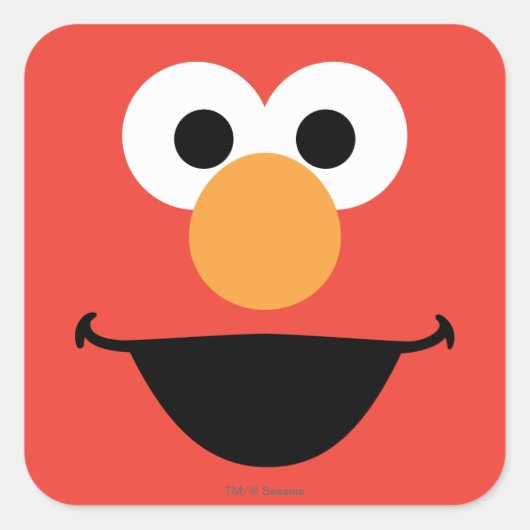 Elmo Gezichts Kunst Vierkante Sticker (Voorkant)