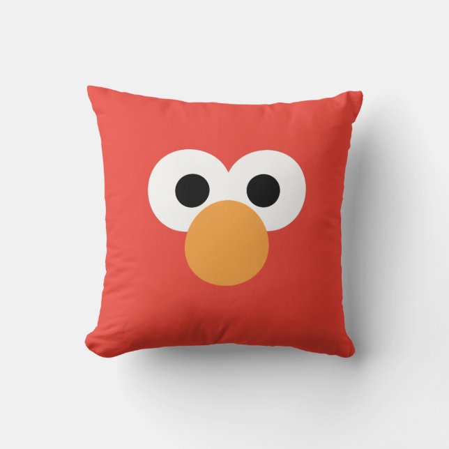 Elmo Groot Gezicht Kussen (Voorkant)
