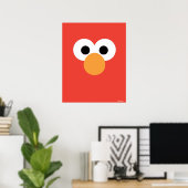 Elmo Grote Gezicht Poster (Thuiskantoor)