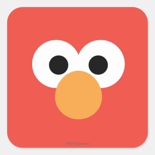 Elmo Grote Gezicht Vierkante Sticker (Voorkant)
