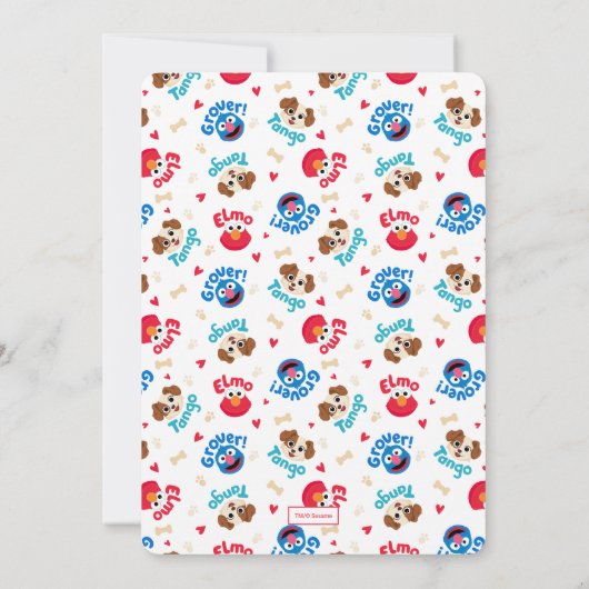 Elmo, Grover & Tango Birthday Uitnodiging (Achterkant)