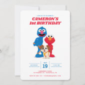 Elmo, Grover & Tango Birthday Uitnodiging (Voorkant)