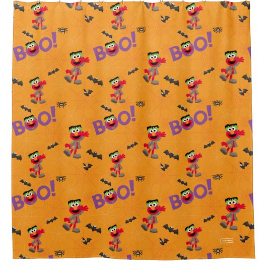 Elmo | Halloween Boo Pattern Douchegordijn (Voorkant)