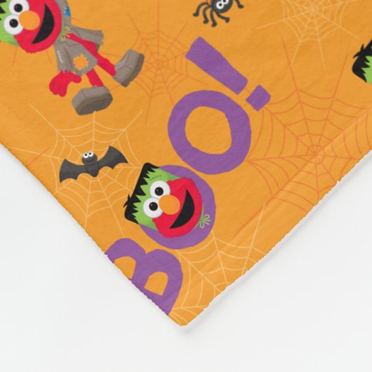 Elmo | Halloween Boo Pattern Fleece Deken (Hoek)
