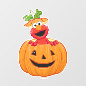 Elmo | Halloween Jack-O-Lantern Raamsticker (Vel)
