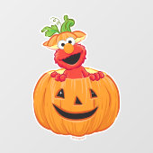 Elmo | Halloween Jack-O-Lantern Raamsticker (Vel)