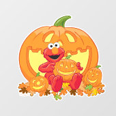 Elmo | Halloween Pumpkins Raamsticker (Vel)