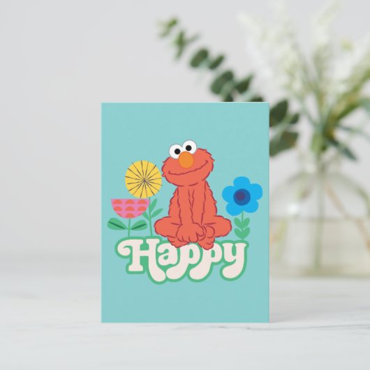 Elmo Happy! Briefkaart (Staand voorkant)