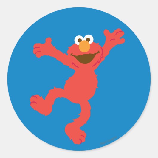 Elmo Happy Dancing Ronde Sticker (Voorkant)