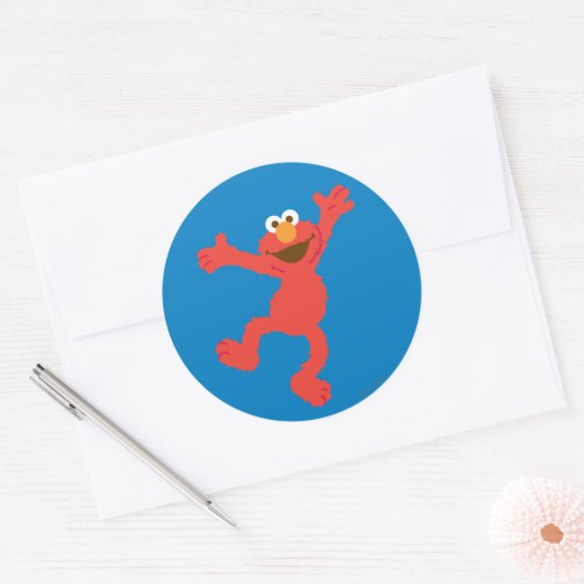 Elmo Happy Dancing Ronde Sticker (Envelop)