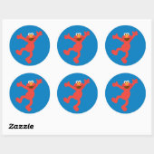 Elmo Happy Dancing Ronde Sticker (Vel)