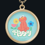 Elmo Happy! Goud Vergulden Ketting<br><div class="desc">Dit leuke Sesamstraat patroon kenmerkt Elmo ontspannen en gelukkig. © 2021 Sesamworkshop. www.sesamestreet.org</div>
