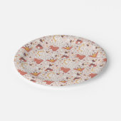 Elmo | Happy Little Monster Comic Pattern Papieren Bordje (Gekanteld)