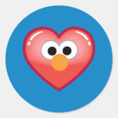 Elmo Heart Ronde Sticker (Voorkant)