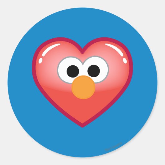 Elmo Heart Ronde Sticker (Voorkant)