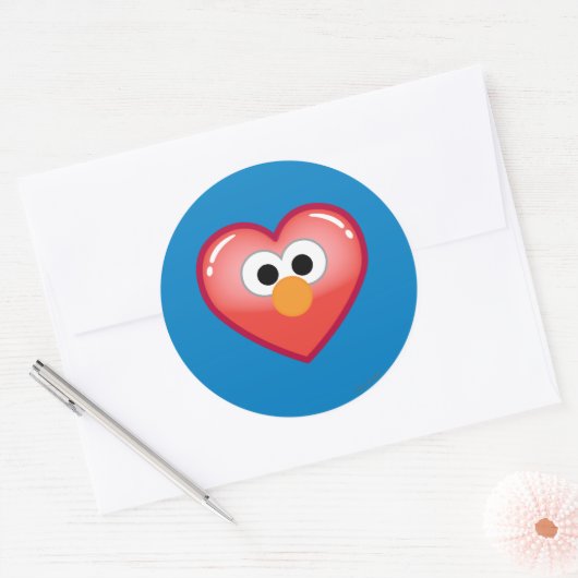 Elmo Heart Ronde Sticker (Envelop)