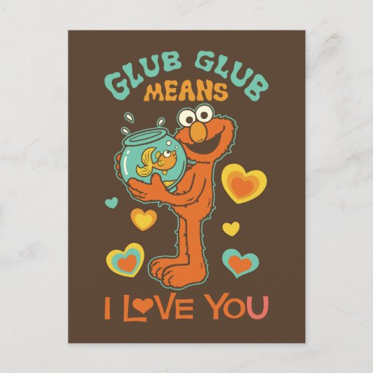 Elmo Holding zijn Pet Goldfish Briefkaart (Voorkant)