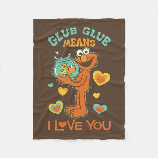 Elmo Holding zijn Pet Goldfish Fleece Deken (Voorkant)