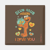 Elmo Holding zijn Pet Goldfish Magneet (Voorkant)